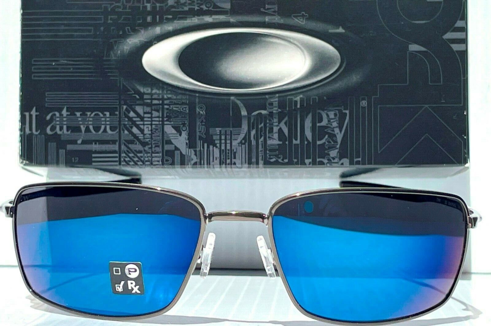 NEW Oakley SQUARE WIRE CEMENT Gunmetal ICE Blue Iridium NEW Oakley SQUARE WIRE CEMENT Gunmetal ICE Blue Iridium