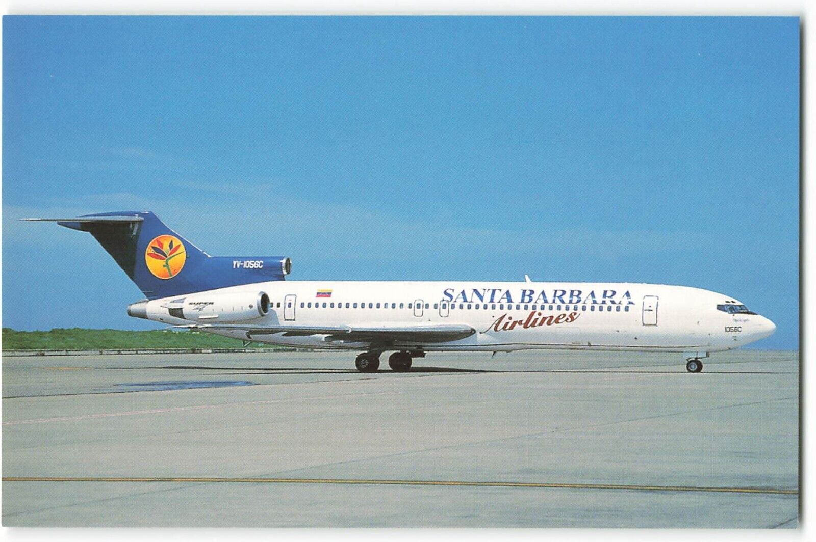 Postcard Airline SANTA BARBARA AIRLINES Boeing 727-2D3 YV Postcard Airline SANTA BARBARA AIRLINES Boeing 727-2D3 YV