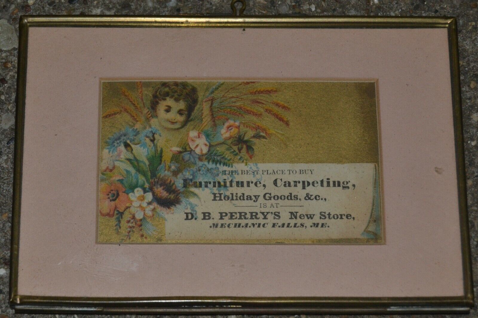 Vtg Furniture Carpeting Holiday Goods Store Sign D.B. Perry's ...