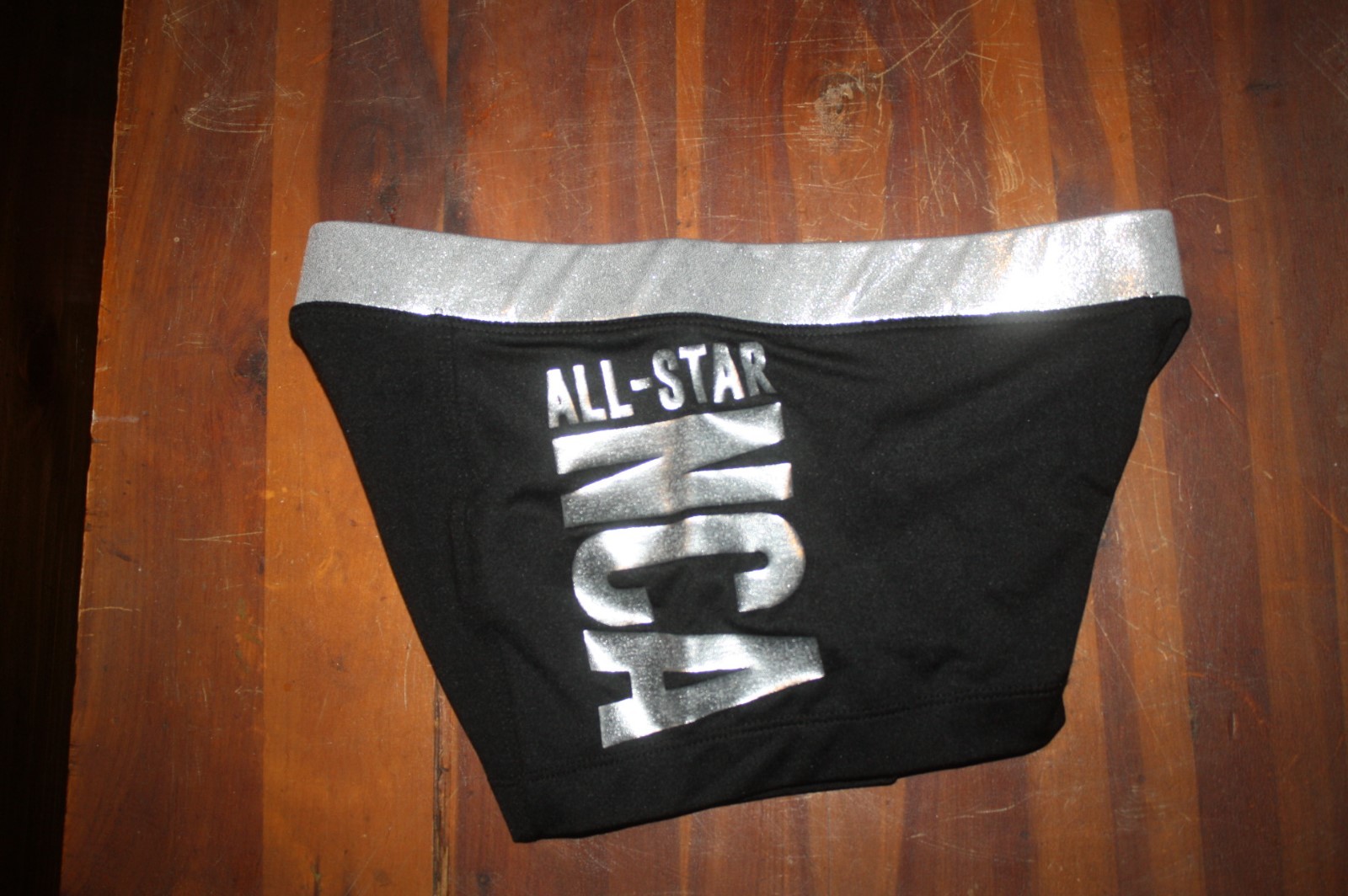 NCA GIRLS BODY SHORTS BLACK AN SILVER BOUGHT IN DALLAS SIZE YL