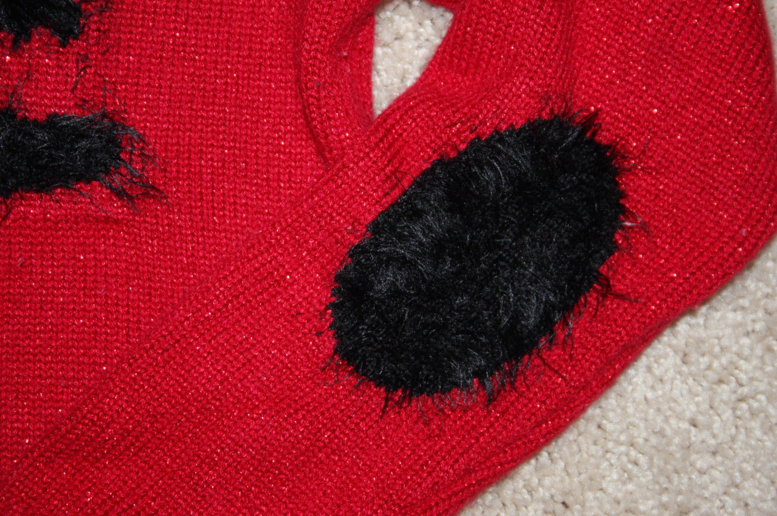 Deux Par Deux Girls Red Dog Sweater 7 EUC French Boutique  b4