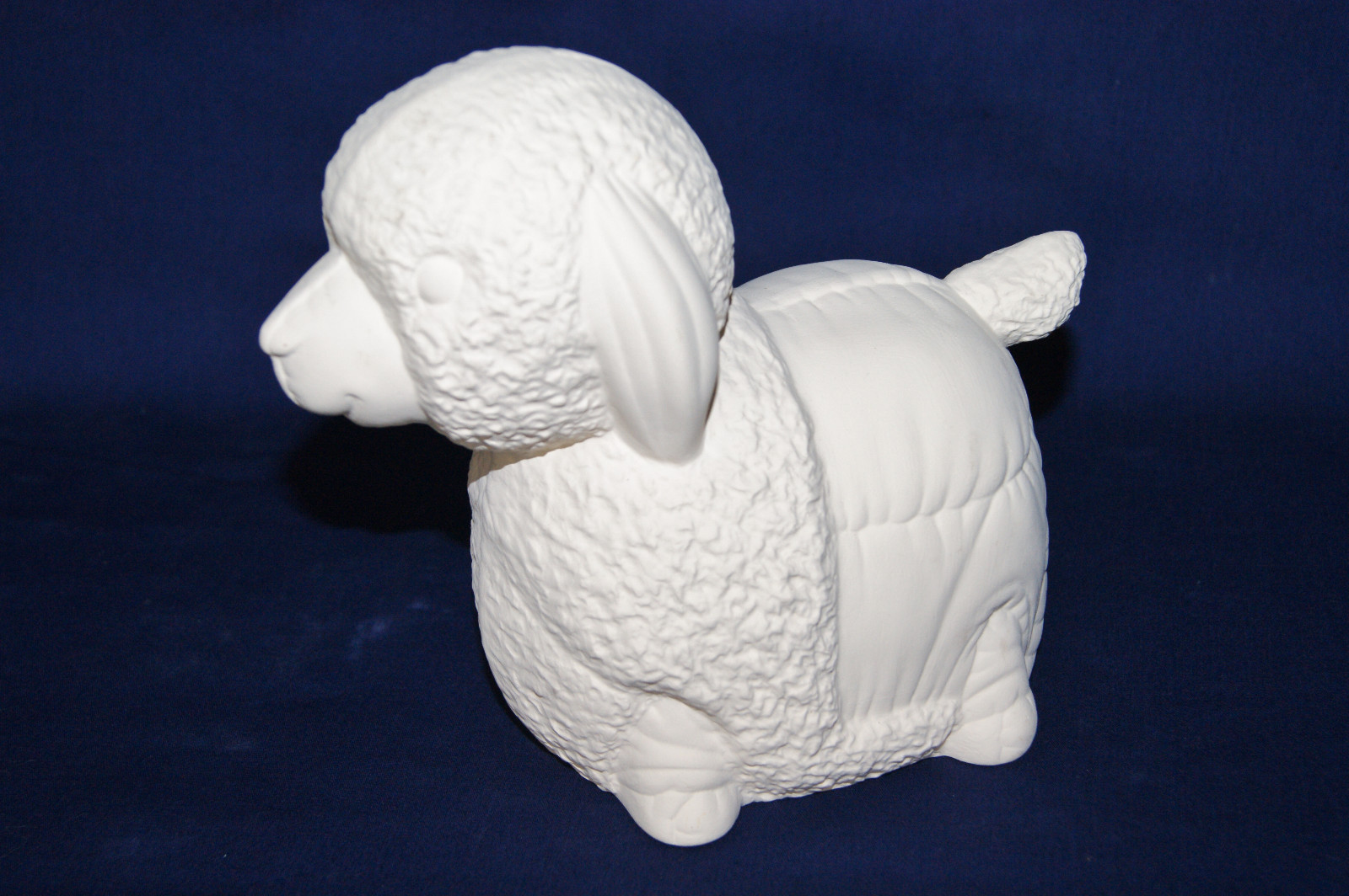 Vintage Ceramic Bisque - Ready to Paint - Lamb Sheep Still Coin Bank