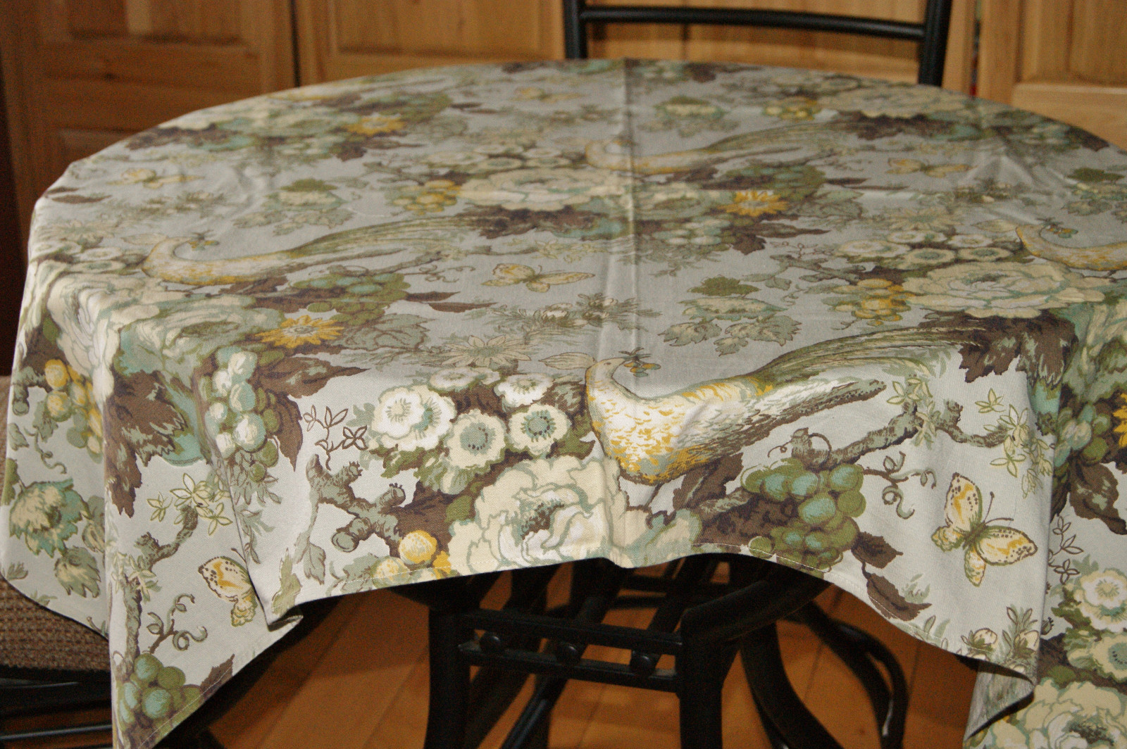 Beautiful Print Tablecloth - Floral & Bird Design - 38