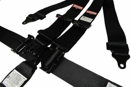 OFF ROAD RACING HARNESS SFI 16.1 LATCH & LINK ROLL BAR MOUNT BELT 5 POINT BLACK