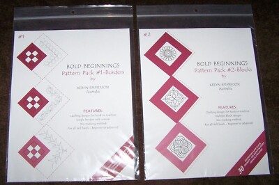 GOLDEN THREAD BOLD BEGINNINGS PATTERN PACKS 1 & 2 BORDERS & BLOCK KERYN EMMERSON