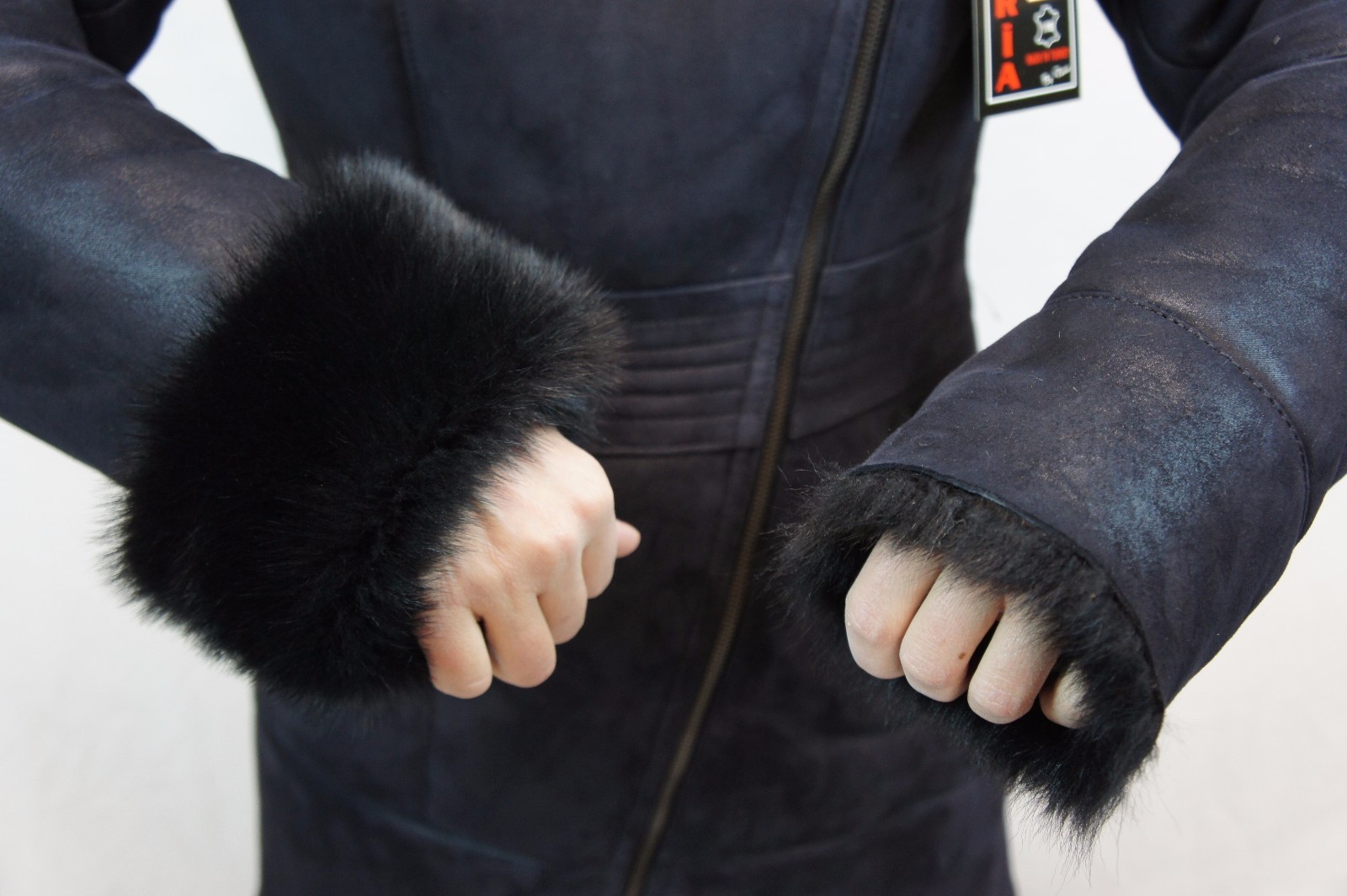 Pre-owned Victoria Navy Real Toscana Sheepskin Shearling Leather Lambskin Coat Jacket Hood Xs-6xl In Blue