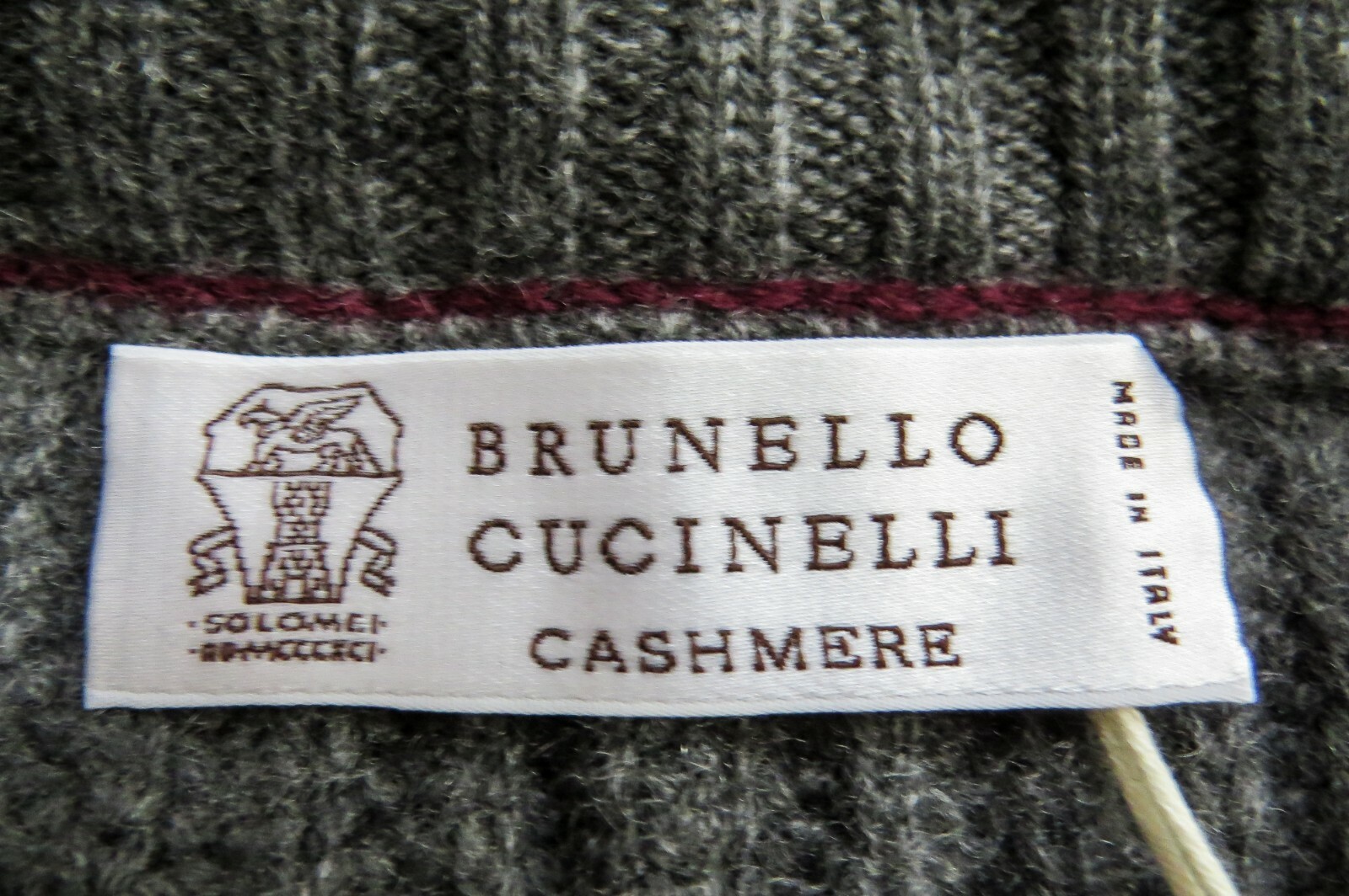 Pre-owned Brunello Cucinelli $3545  Gray English Rib 100% Cashmere Cardigan Sweater 50 Euro
