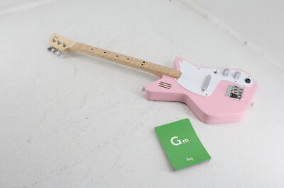 Loog Pro Electric Kids Guitar w Built-in Amp 6+ w Learning App Lessons Pink