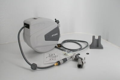 SEE NOTES Ayleid Retractable Garden Hose Reel 1/2in x 100ft Wall Mounted Sprayer