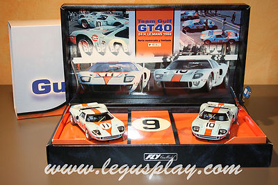 Slot car SCX Scalextric Fly 96016 Team Gulf Ford GT40 Team 05 24h. Le Mans 1968