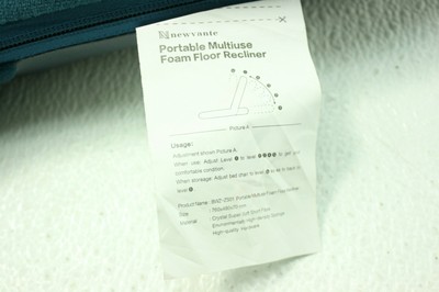 NNEWVANTE Floor Chair Adjustable Chair Foldable Mediation Seating Suede Navy