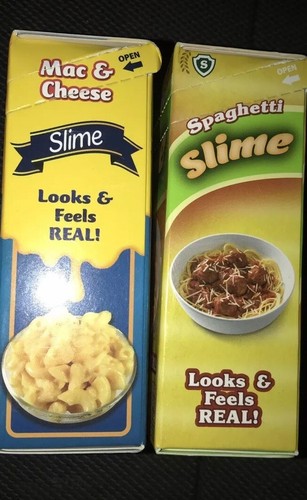 Lot 2 New Slime Factory 1 Mac & Cheese Slime Play Food 1 Spaghetti Meatballs
