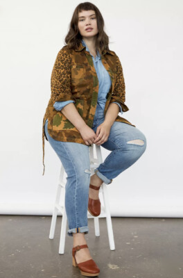

Джинсовая куртка с поясом Anthropologie Pilcro Camo Cat, зелено-коричневая с леопардовым принтом  NWT, Tan green brown, pilcro camo cat denum utility jacket