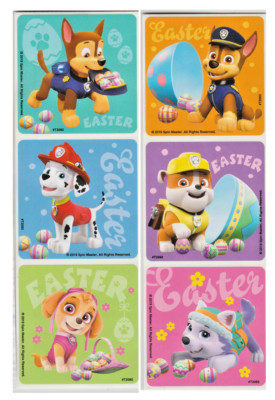 25 Paw Patrol Easter Stickers, 2.5'' x 2.5'' each