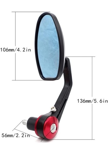 Aluminum Rearview Bar End Mirrors fit 7/8 22mm Handlebar for Motorcycle /Scooter