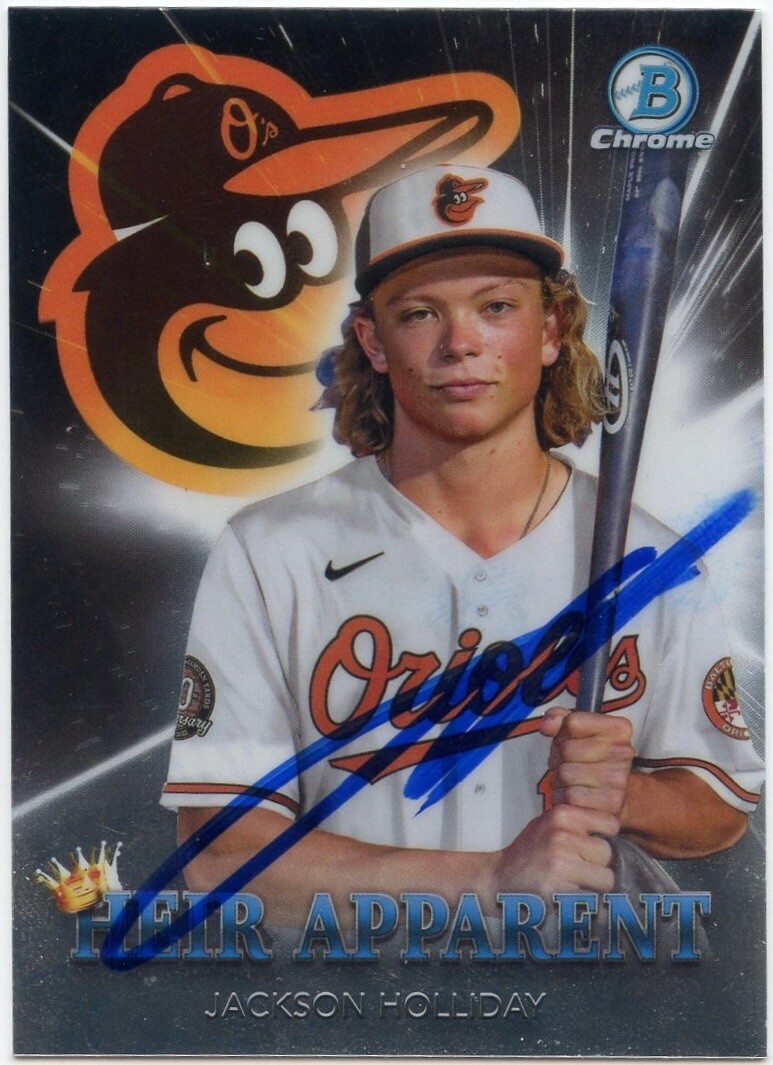 Jackson Holliday ジャクソン ホリデイ Bowman サイン JACKSON HOLLIDAY SIGNED 2022 BOWMAN CHROME INSERT BASEBALL
