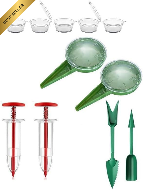 Mini Handheld Seed Spreader Kit, 11 Piece Mini Sowing Seed Dispenser with Sowing