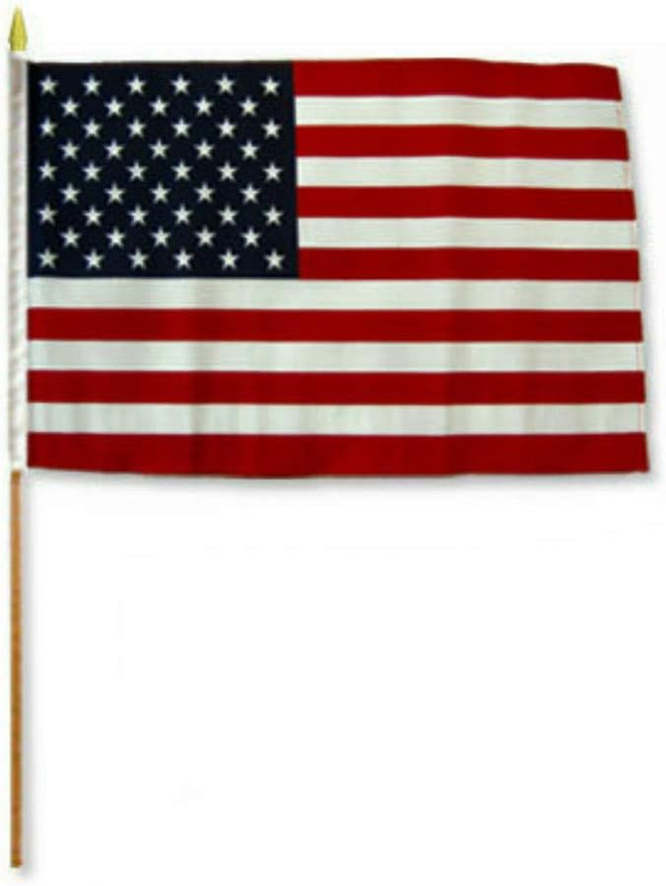 12X18 12"X18" USA American 50 Star Grave Marker Stick Flag