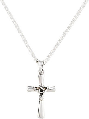 Sterling Silver Trinity Knot Cross Pendant Birthday Gift Necklace Rust-Resistant