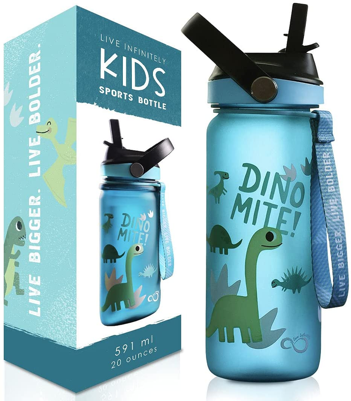 20Oz Kids Water Bottle with Easy Sip Straw - Water Bottle Is Dishwasher Safe & B
