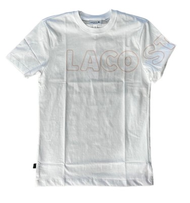 

Мужская футболка Lacoste White Heritage с круглым вырезом и хлопком в крапинку с логотипом Lacoste, Белый