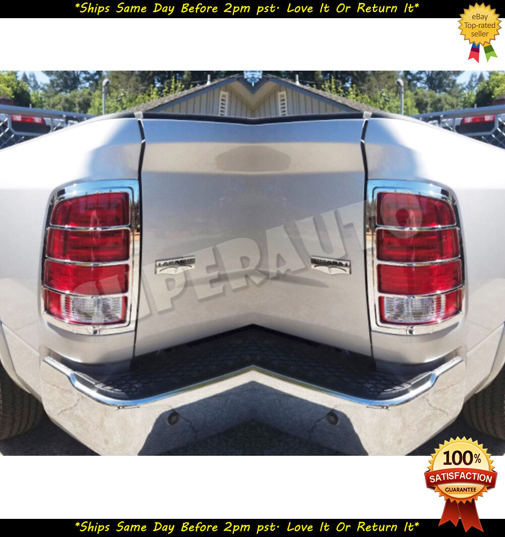 For Dodge Ram 1500 2009-2015 Chrome Upper Mirror 4 Door Tailgate Taillight Cover