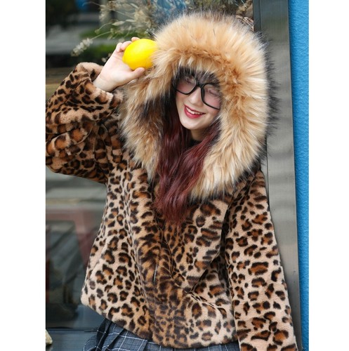 big fur coat with hood