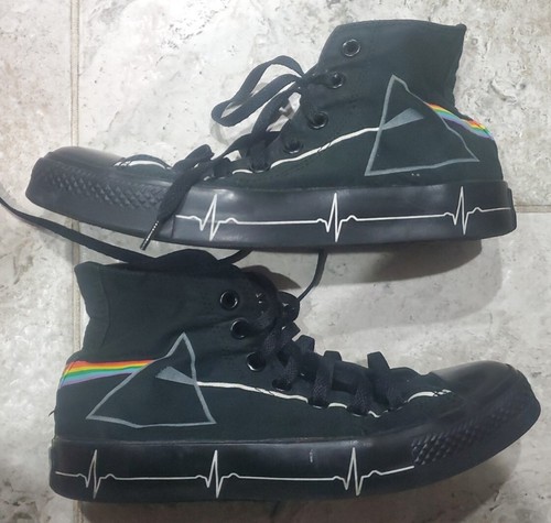 RARE 2008 CONVERSE ALL STAR PINK FLOYD BLACK HIGH TOP RARE 2008 CONVERSE ALL STAR PINK FLOYD BLACK HIGH TOP