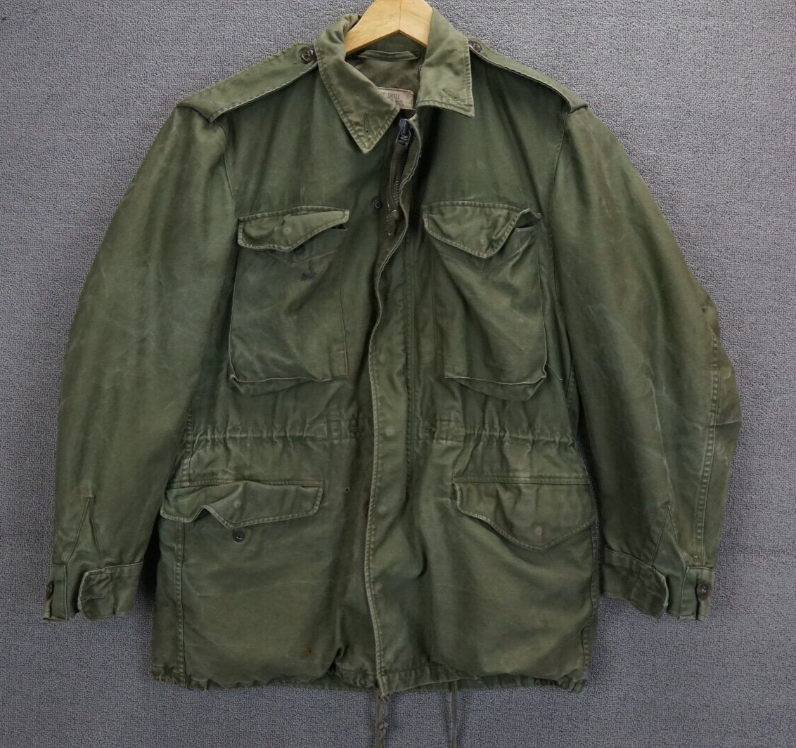 ジャケット・アウター U.S ARMY Cotton Sateen, OG 107 50s. Vtg 50s Field Jacket Parka Hooded Cotton Sateen OG-107 Small