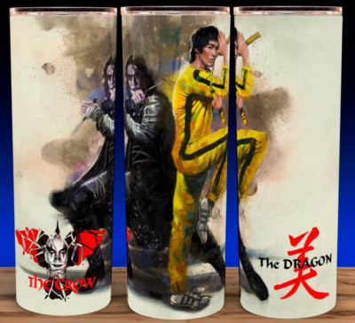 The Crow and The Dragon - Bruce and Brandon Lee Cup Mug Tumbler 20oz