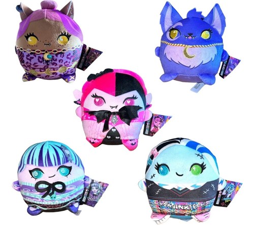 NEW MATTEL Monster High Cuutopia Squishes! (Complete Set Of 5) With Display !
