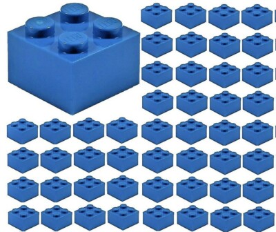  50x NEW LEGO 2x2 DARK BLUE Bricks # 3003 BULK Parts City Building