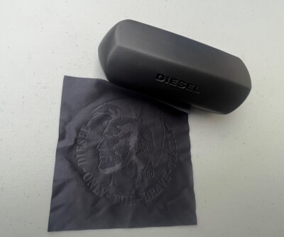 DIESEL Hard Clam Shell Eyeglasses Sunglasses 6 Inch Case + Cleaning Cloth NEW