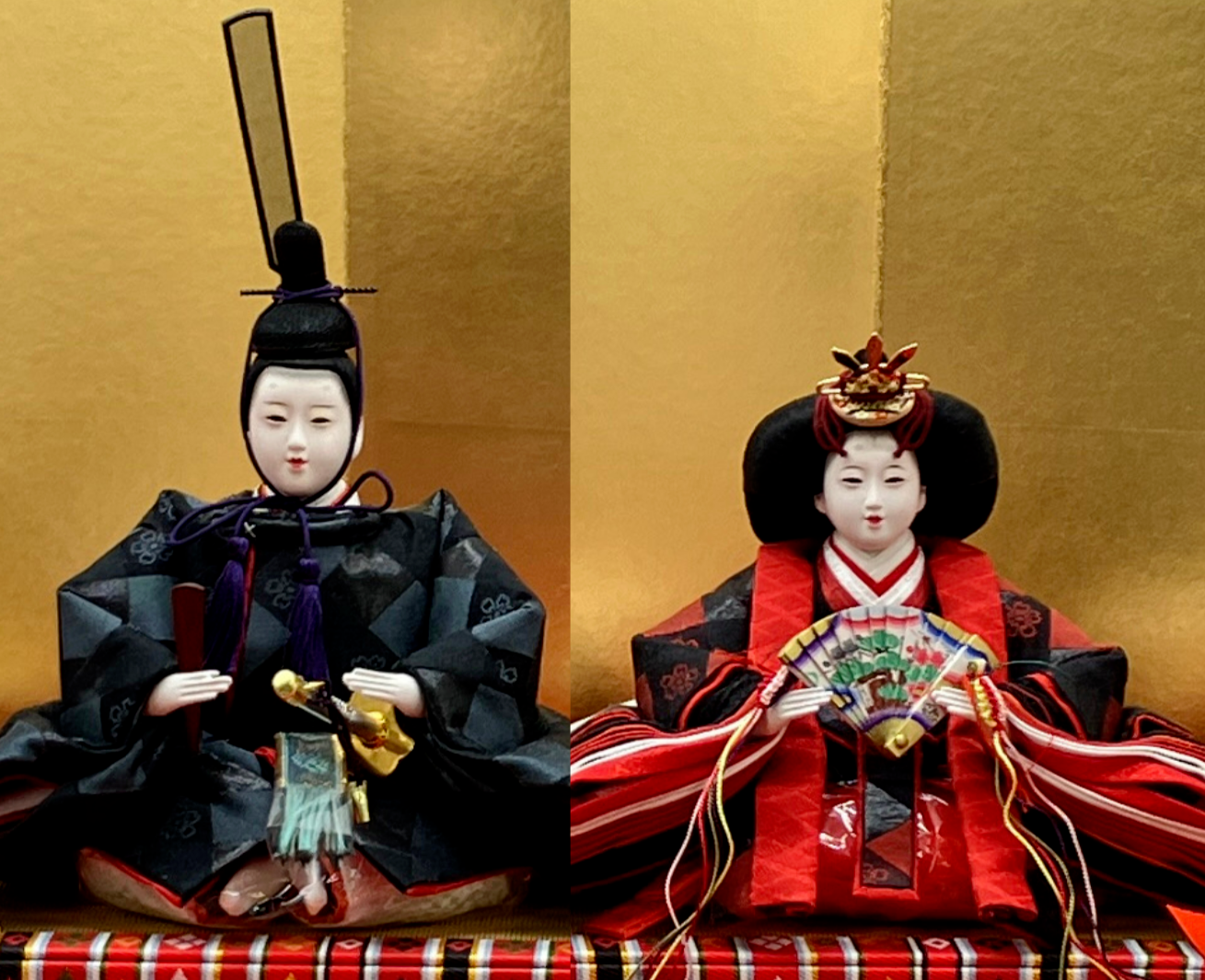 雛人形/Traditional Japanese Hina Doll Set The beautiful dolls can be put in and taken out of the glass