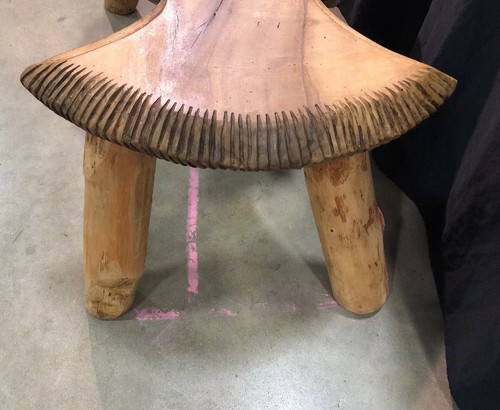 Hand-Carved Solid Wood Side End Table Or Seat Bench
