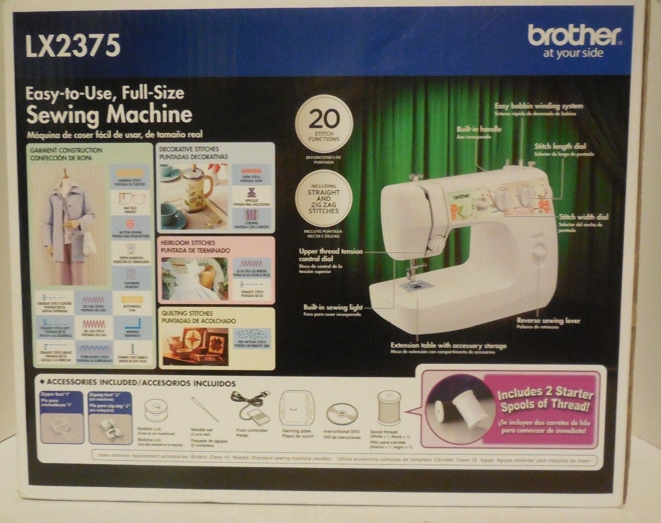 Brother 20-stitch Sewing Machine LX2375 Lightweight and Easy-To-Use