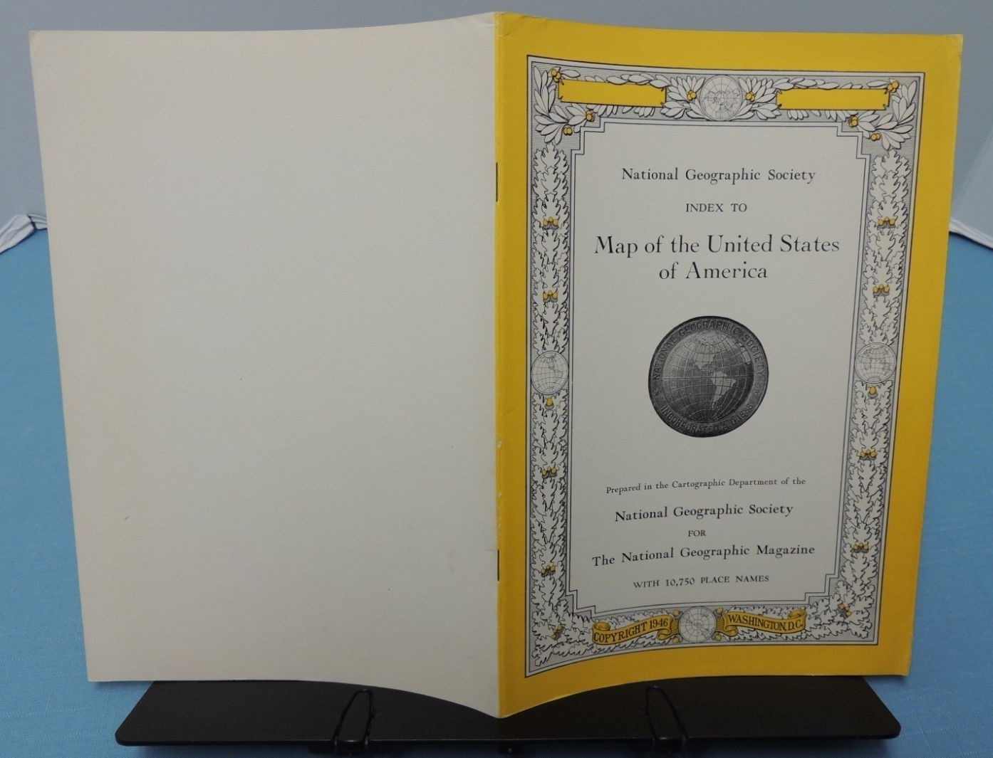 INDEX booklet July 1946 Map of THE UNITED STATES ~ National Geographic Society