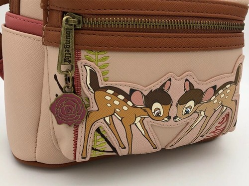 Loungefly Disney Deer Bambi and Faline Floral Rose Mini Backpack Bag