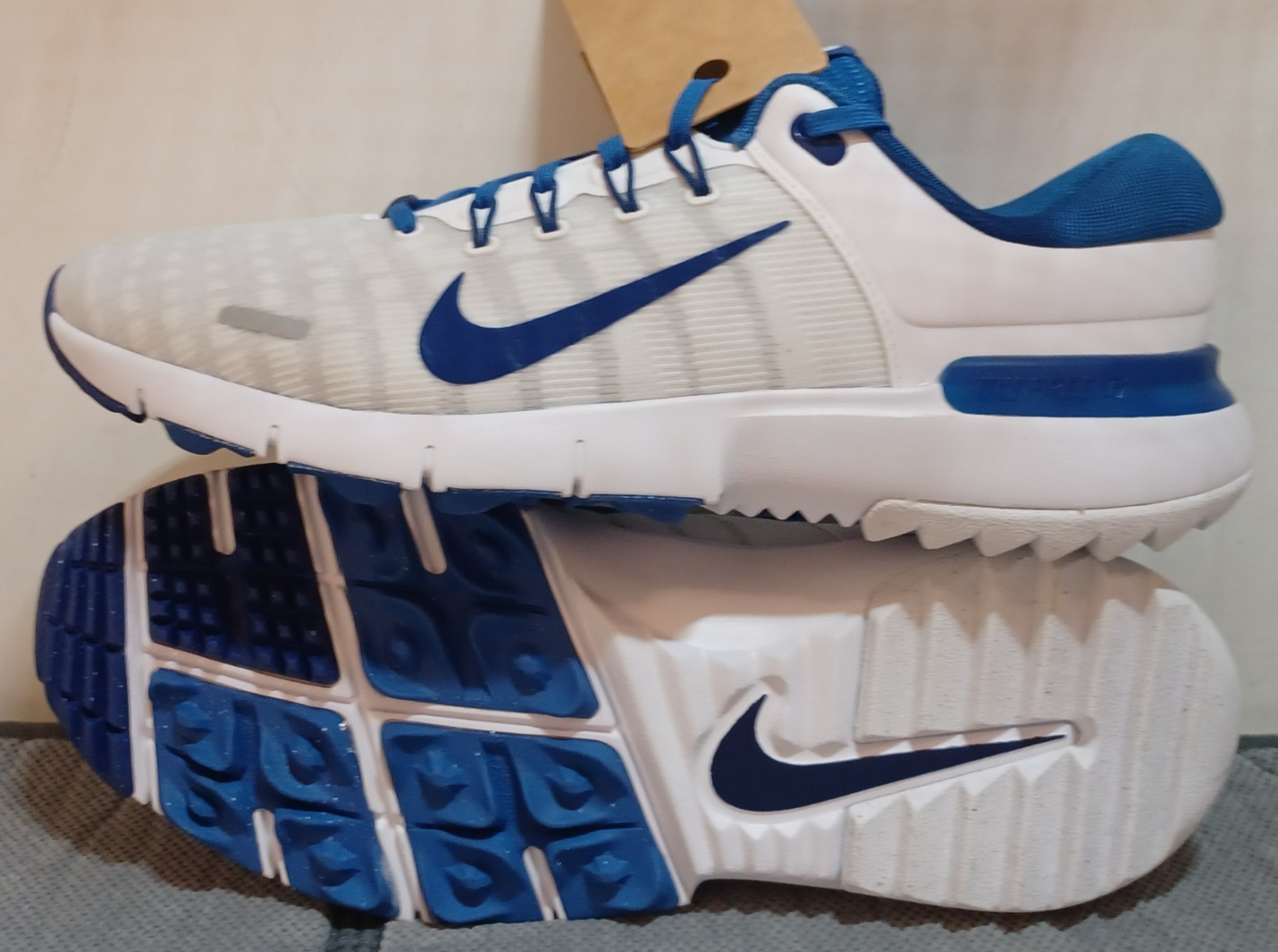 Nike Free NN Spikeless Golf Shoes Men's 11.5 White Blue Gray NEW