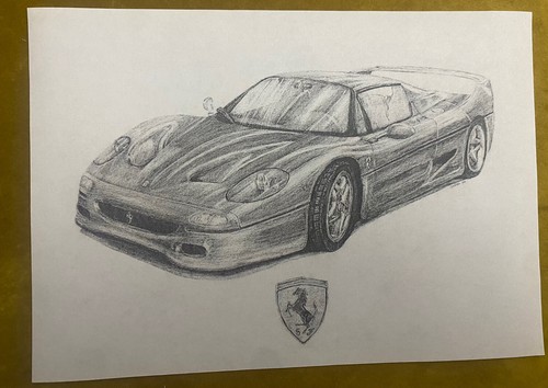 FERRARI F50 SUPERCAR A5 INK DRAWING PRINT | eBay FERRARI F50 SUPERCAR A5 INK DRAWING PRINT | eBay