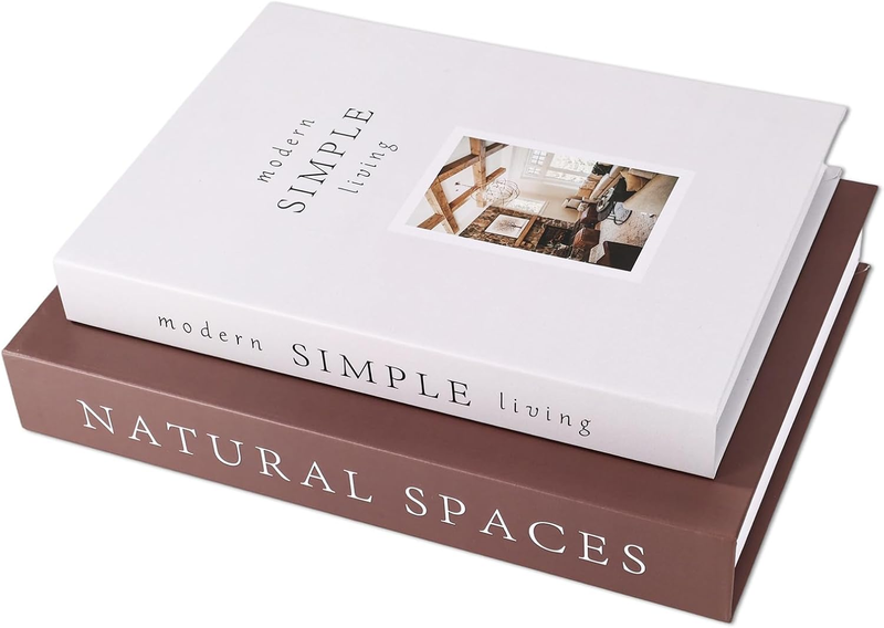 2Pcs Aesthetic Decorative Books, Modern Faux Books for Home Decor Keepsake Stora