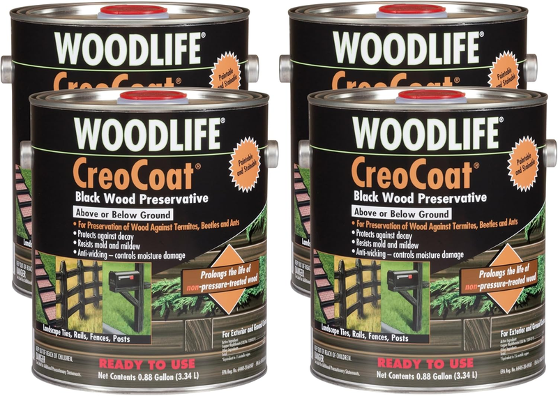 WOODLIFE 14436A-4PK Creocoat Black Wood Preservative, 0.88 Gallon, Black, 4 Pack