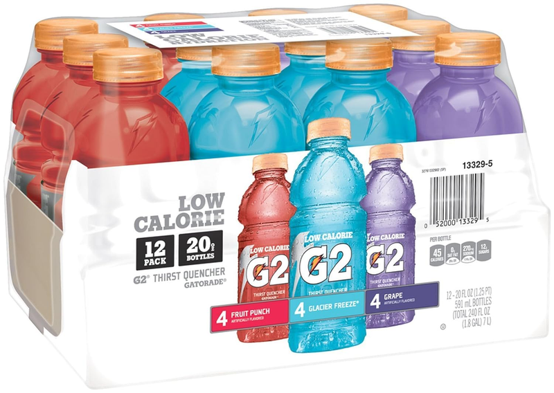 Gatorade G2 Thirst Quencher Sports Drink, Variety Pack, 20Oz Bottles, 12 Pack, E