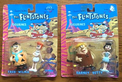 VINTAGE *THE FLINSTONES* WIND-UP  & PVC FIGURES, FRED-WILMA-BARNEY & BETTY NEW!