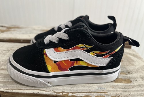 靴 VANS OLDSKOOL FLAME 9H VANS FLAME OLD SKOOL SHOES Mens 9 Prints Lace Up Multi Color