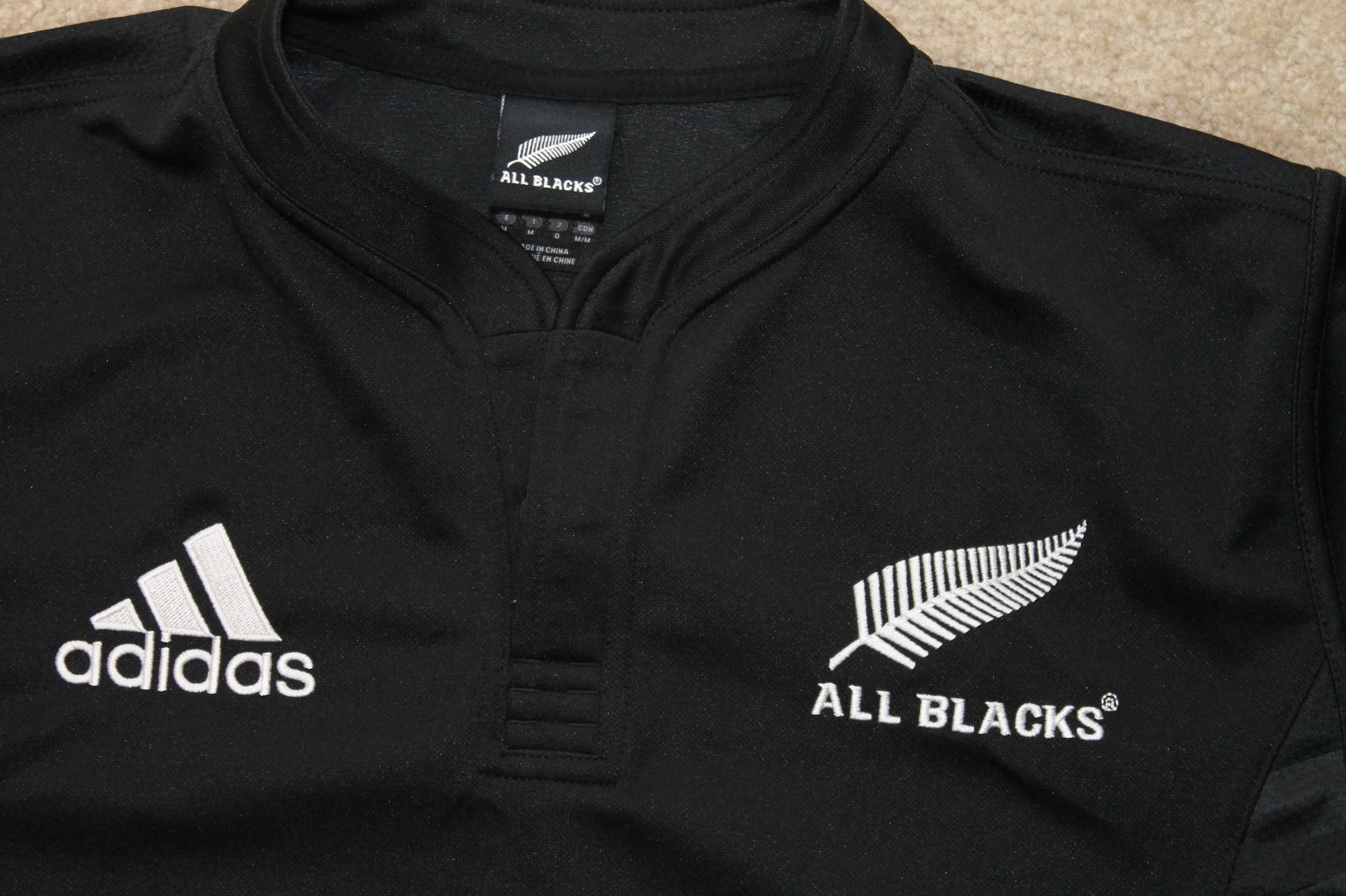 Adidas New Zealand All Blacks Rugby Jersey Mens Medium - Black