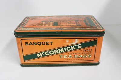 Antique McCormick Banquet Orange Pekoe Tea Tin McCormick & Co. Baltimore, MD