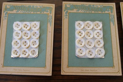 Antique VTG Lot of Tiny Button Cards Edwardian Era Pearl Glass Celluloid