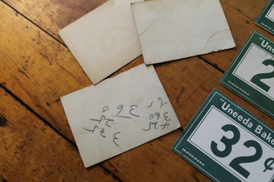 Set of 16 Vintage Grocery Store Price Number Tags Uneeda Bakers