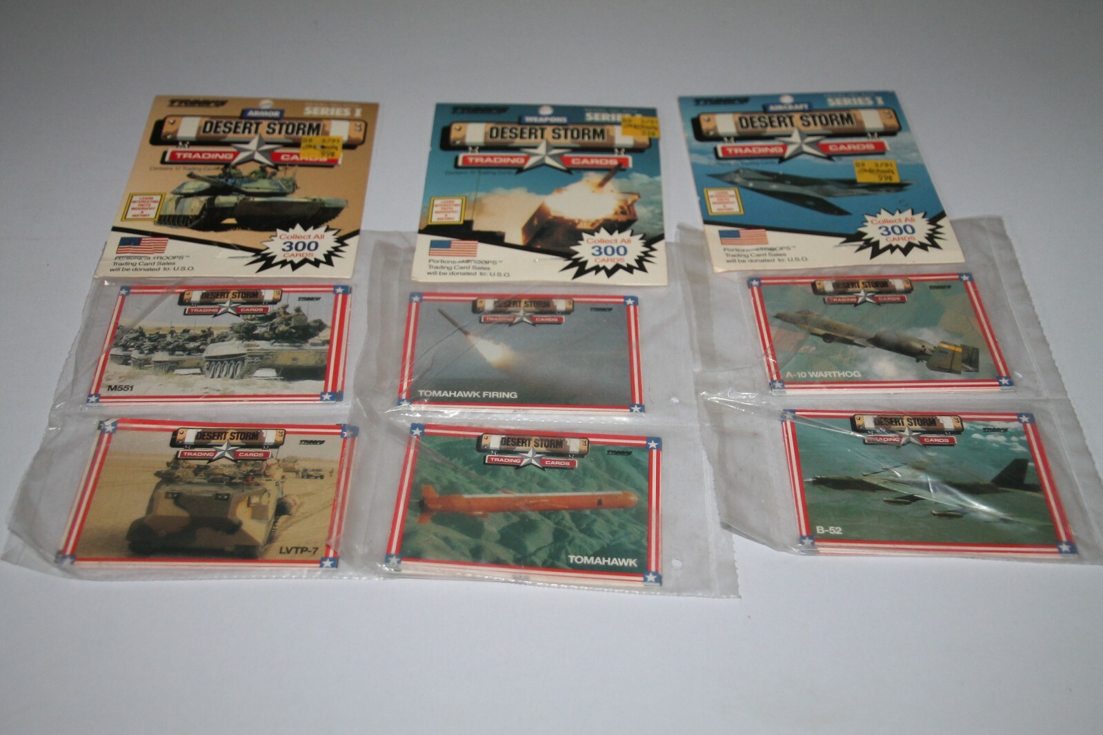 3 Packs of Desert Storm Trading Cards Unopened Armor/Weapons/Aircraft